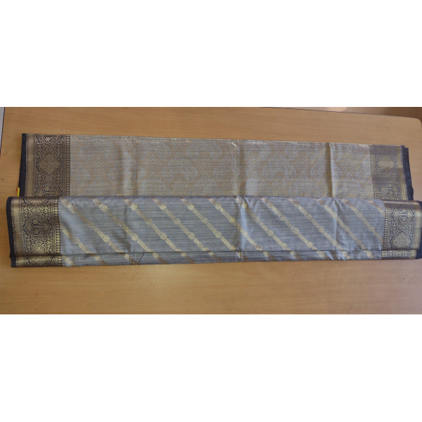 Organza Ash Colour Cotton Silk Blend saree with Blouse Piece