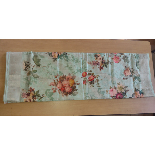 Digital Floral Print Sheer Organza Silk Saree in Pastel Green Colour