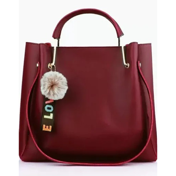 GR-Women Red Solid Classy Handbags PU Leather Bag