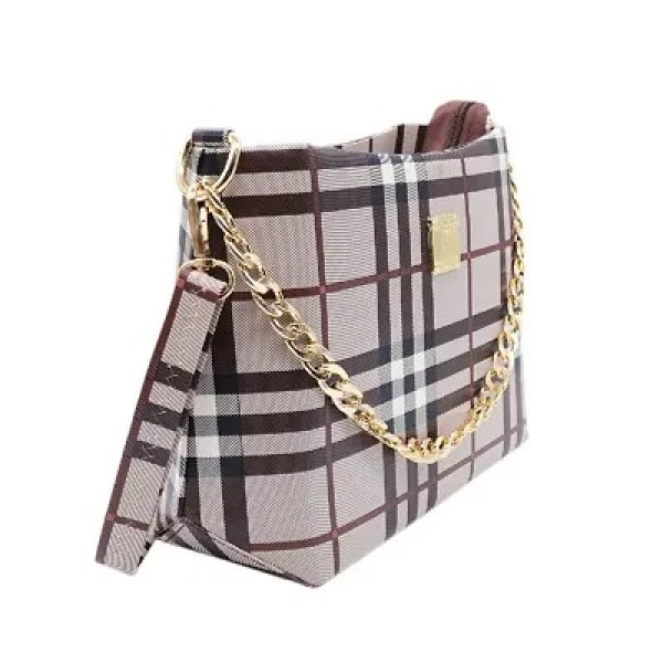 GR-Artificial Leather Stylish Checked Regular Handbags For Women