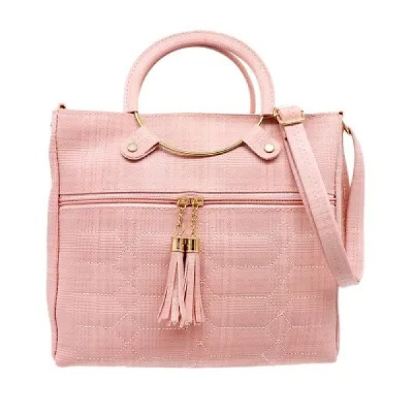 GR-Pink Artificial Leather Stylish Solid Handbags ...