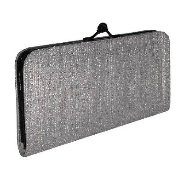 GR-Self Pattern Stylish & Fancy Clutches/Handbags For Women-Silver