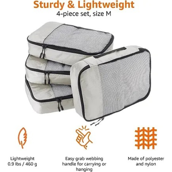 GR-GOMAJO Large Size Packing Cubes for Luggage Travel Organizer (set of 4)