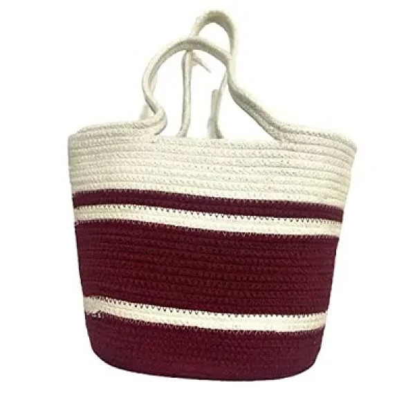GR-DIOS Colourful Bags,Cotton Hand Bags,Shoulder Bag (Maroon/White)