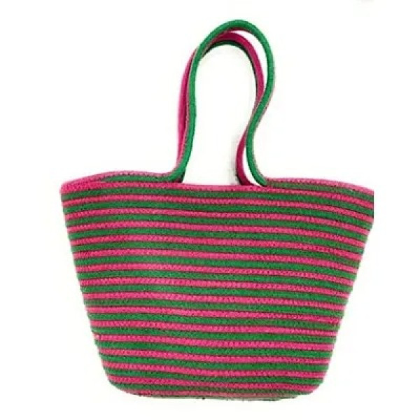 GR-DIOS Colourful Bags,Cotton Hand Bags,Shoulder Bag (Pink/Green)