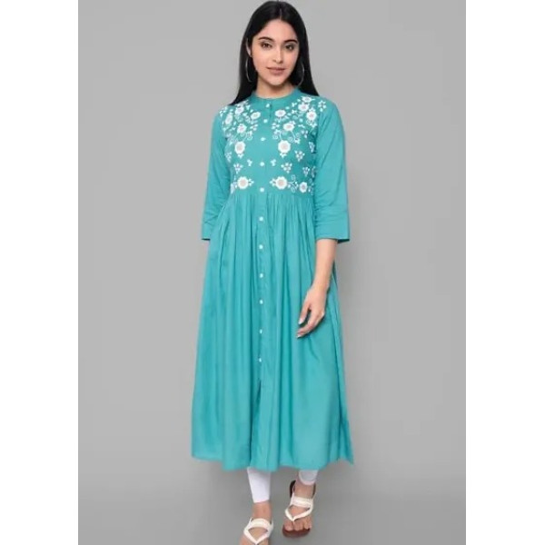 GR-Elegant Embroidered Kurtas For Women-Blue