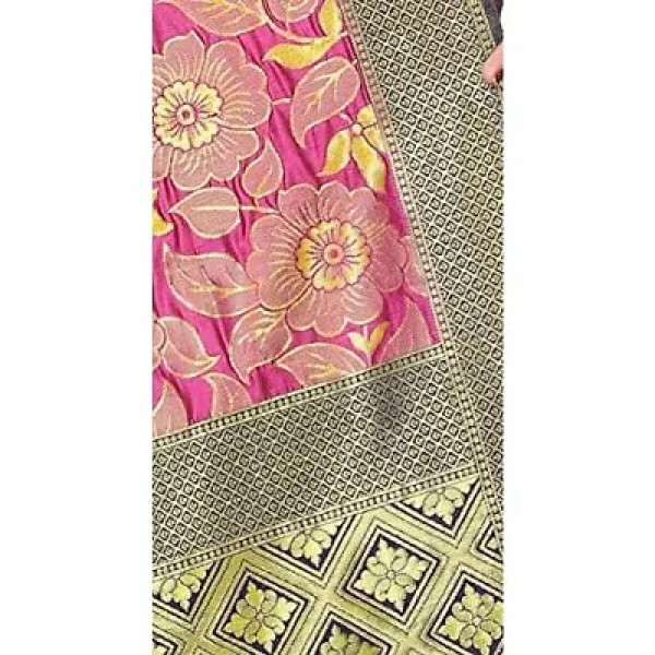 GR-Kanjeevaram Silk Indian Traditional Ethnic Wear for Women's Wedding Designer Saree (Pink)