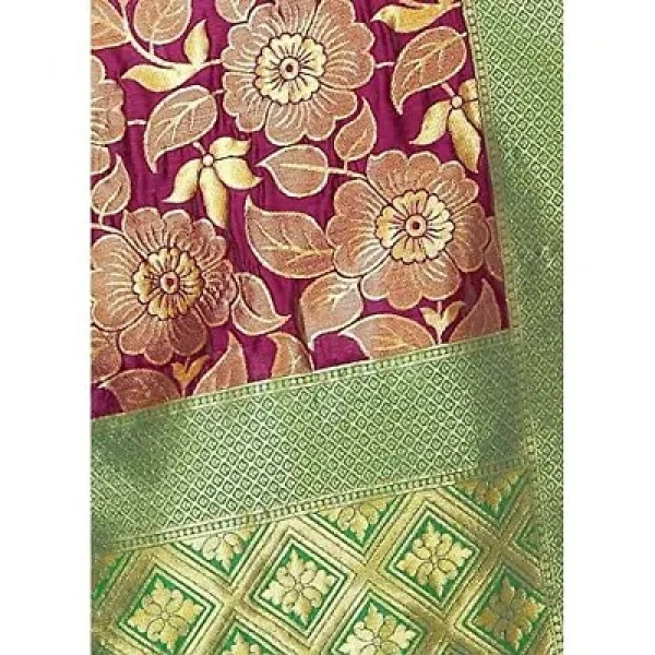 GR-Kanjeevaram Silk Indian Traditional Ethnic Wear for Women's Wedding Designer Saree (Purple Green)