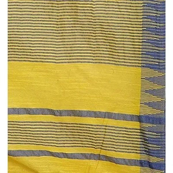 GR-Temple Kota Silk Ethnic Wear Blue Border Saree For Women With Running Blouse (Citrine)