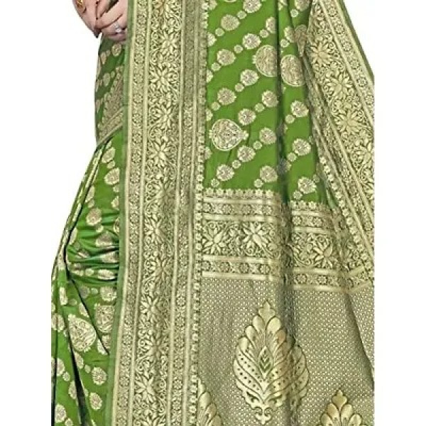 GR-Traditional Ethnic Wear | Banarasi Silk Saree | Indian Wedding Designer Sarees For Women (Green)