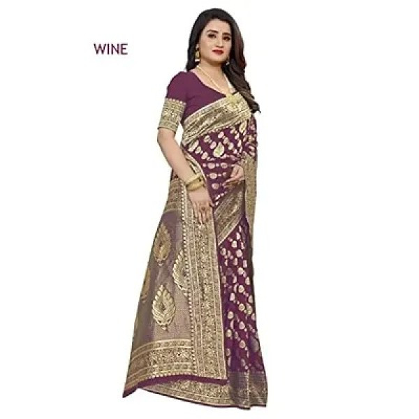 GR-Traditional Ethnic Wear | Banarasi Silk Saree | Indian Wedding Designer Sarees For Women (Purple)