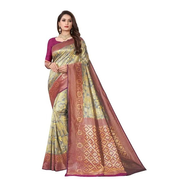 GR-Gorgeous Ethnic Wear Jaquard Embellished Saree ...