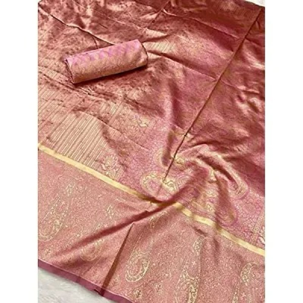 GR-Fashionable Kanjeevaram Design Women's Pure Silk Saree | Indian Ethnic Wear | Wedding Wear (Baby Pink)