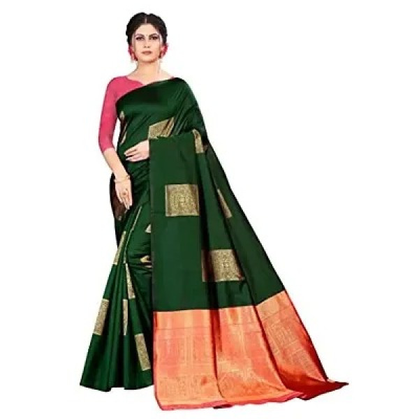 GR-Traditional Women's Kanjeevaram Big Square Patt...