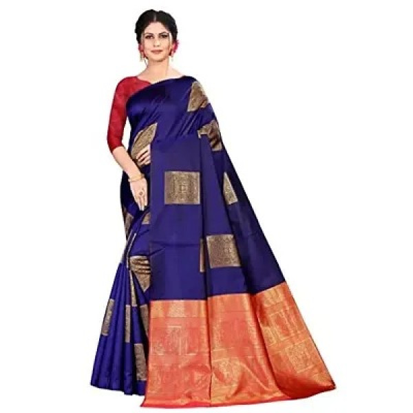 GR-Traditional Women's Kanjeevaram Big Square Patt...