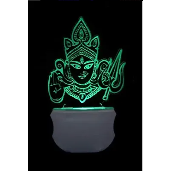 GR- 7 Multicolor Lighting Effect GLASS EMPORIUM The Maa Durga 3D Illusion Led Night Lamp Suitable for Room,Drawing Room,Lobby (Pack of 4)