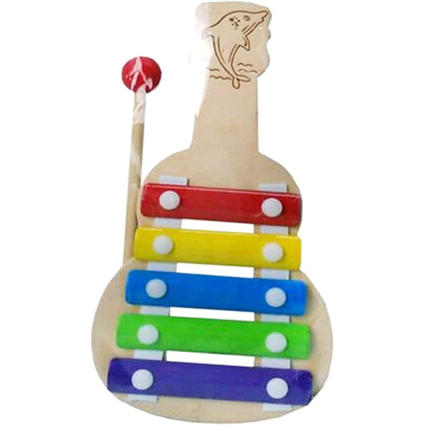 Guitar Shaped Musical Wooden Xylophone Toy For Kid...
