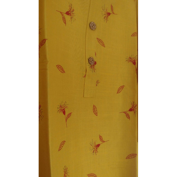 24 Vedic Women's Polyester Knee Length kurti 2XL-Yellow [Low Budget Product]