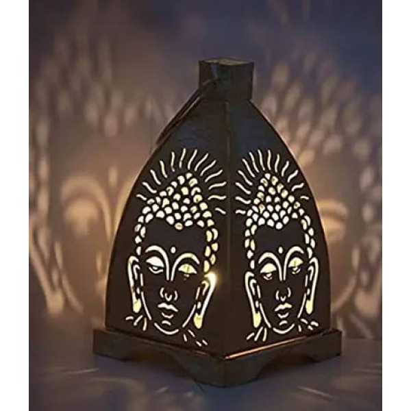  GR-Buddha Hanging Tea Light Holder Premium Metal Tealight Holder (Black, Big Size-7 inches)