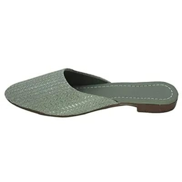 GR-Shoe Bellies Flat Open Back Flat Mules for Women and Girls Pastel Green [Low Budget Product]