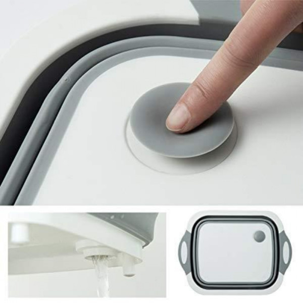 3in1 Multi Function Dish Rack, Washing Bowl, Foldable Chopping Board and Draining Basket-Generic