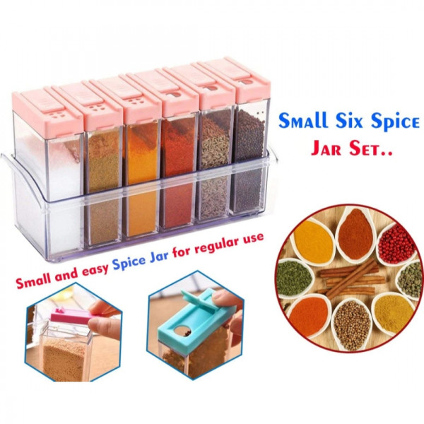 Multipurpose Plastic Spice Jars(6 pcs, 14x22x8cm)-Generic