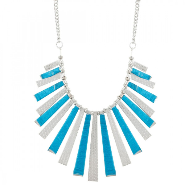 Handmade Stylish Blue Thread Design Fashion Necklace [Low Budget Product]