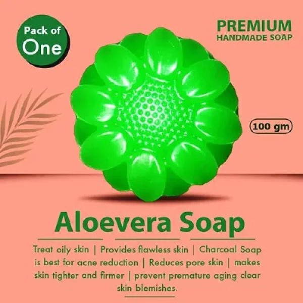 GR-Handmade Green Aloevera Soap (100 gm) [Freebies...