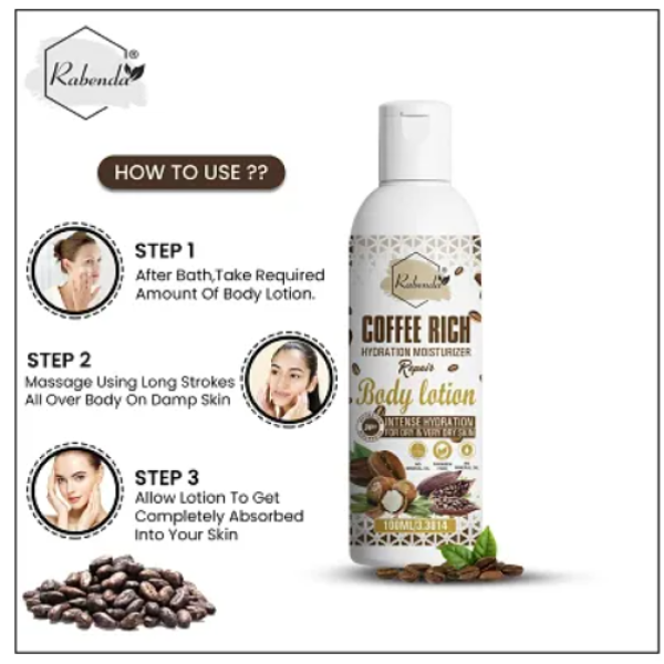 GR-Body Lotion With Coffee And Shea Butter Rich Hydration Moisturizer (Pack Of 2) [Low Budget Product]