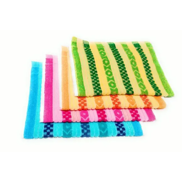 Four-pack of cotton face towels and hand towels in various colours [Low Budget Product]