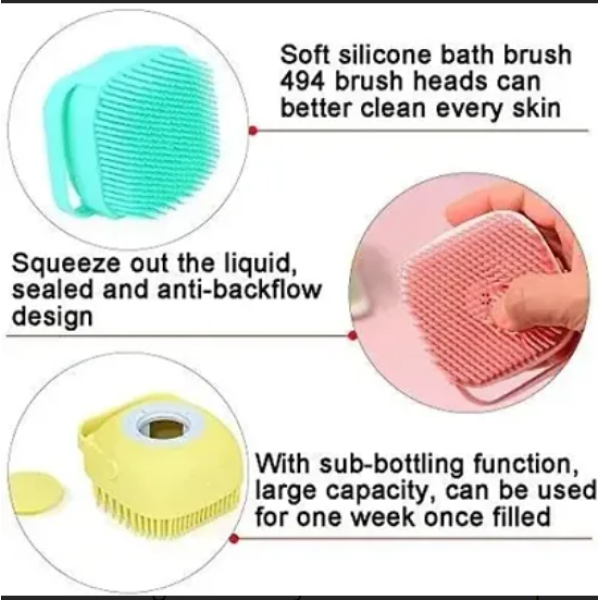 Massage Brush Bath Silicone Soft Cleaning Bath Body Brush (Pack of 1) [Low Budget Product]