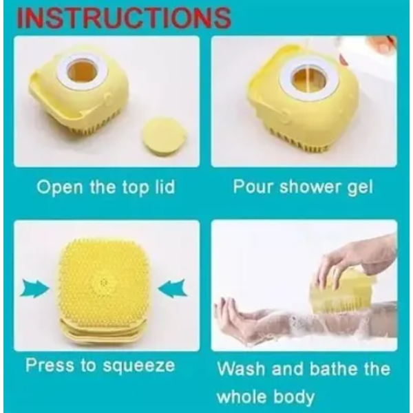 Massage Brush Bath Silicone Soft Cleaning Bath Body Brush (Pack of 1) [Low Budget Product]