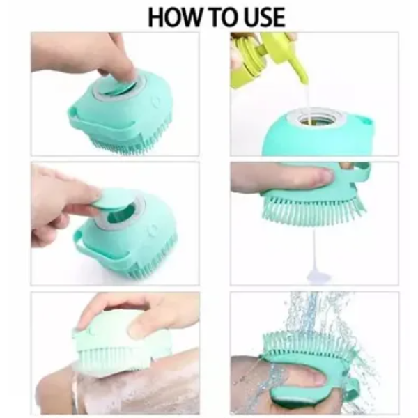Massage Brush Bath Silicone Soft Cleaning Bath Body Brush (Pack of 1) [Low Budget Product]