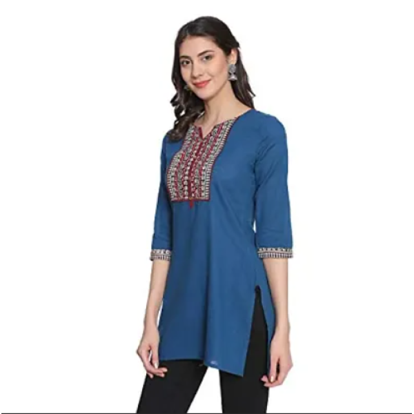 Red Attractive Fashionable Cotton Short Kurta Women's Pack of 1  ( Low Budget Product )