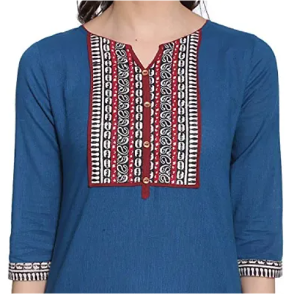 Red Attractive Fashionable Cotton Short Kurta Women's Pack of 1  ( Low Budget Product )