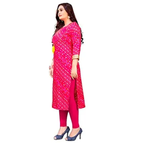 Assorted Rayon Designer Printed A-Line Regular Kurta For Women's ( Low Budget Product )