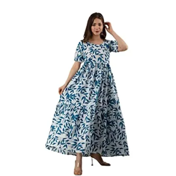 Beautiful Printed Full Flair Anarkali Kurta light ...