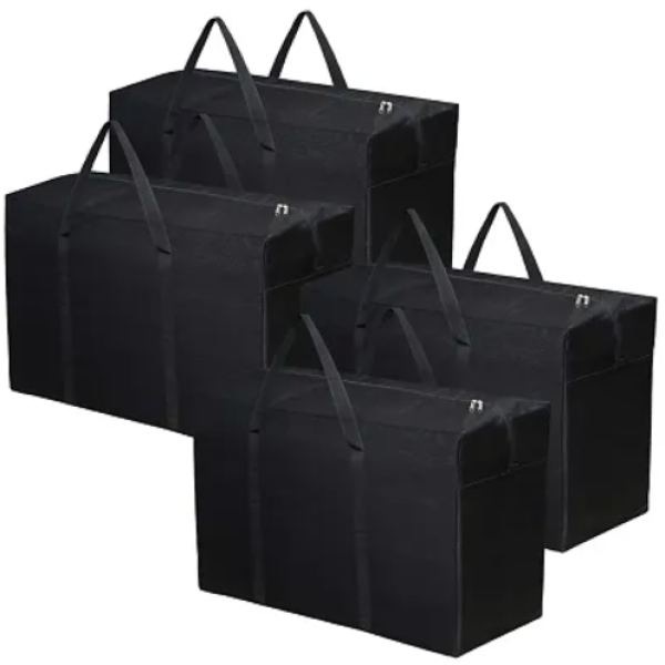 GR-Pack of 4 Foldable Nylon Storage Bags with Hand...