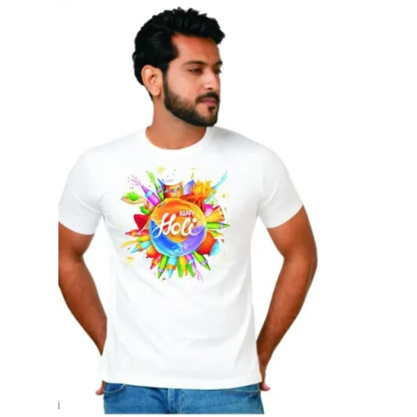 Holi Colourful Printed Mens T-Shirt  (LOW BUDGET P...