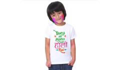 Reliable White Holi Printed T-shirts for Boys