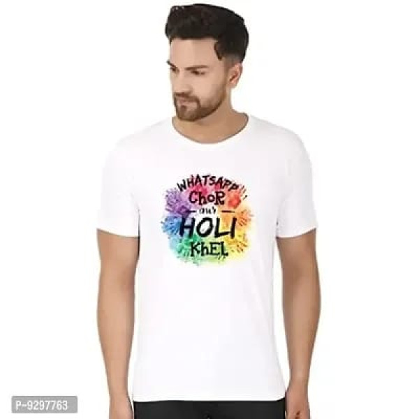 Holi Colourful Printed Mens T-Shirt  (LOW BUDGET PRODUCT)