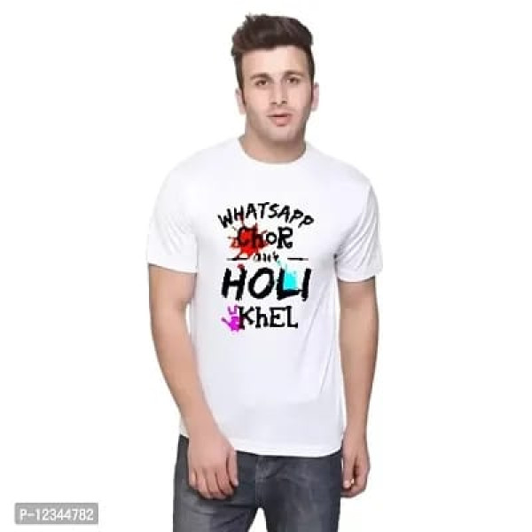 Holi Colourful Printed Mens T-Shirt  (LOW BUDGET PRODUCT)