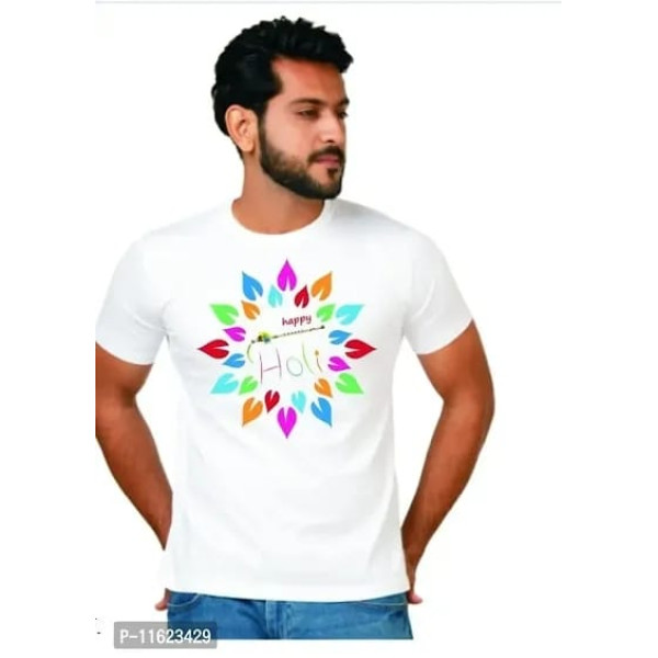 Holi Colourful Printed Mens T-Shirt  (LOW BUDGET PRODUCT)