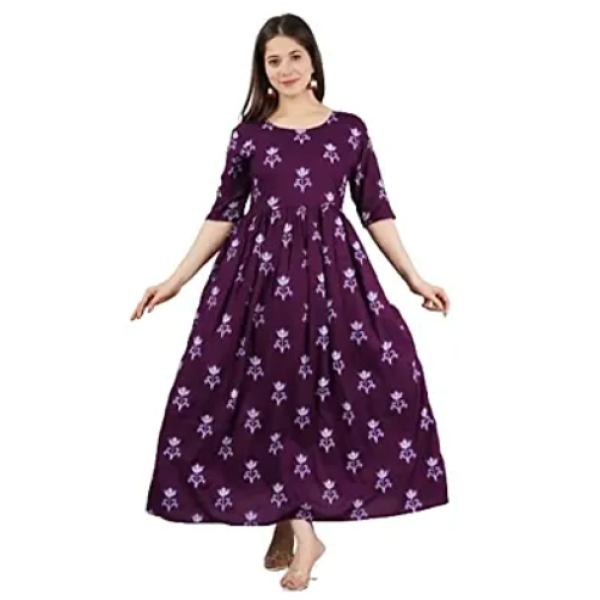 Fashionable Beautiful Printed Full Flair Anarkali ...
