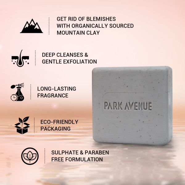 PARK AVENUE Luxury Mountain Clay Soap With Apricot and Cologne Shea Butter Soap