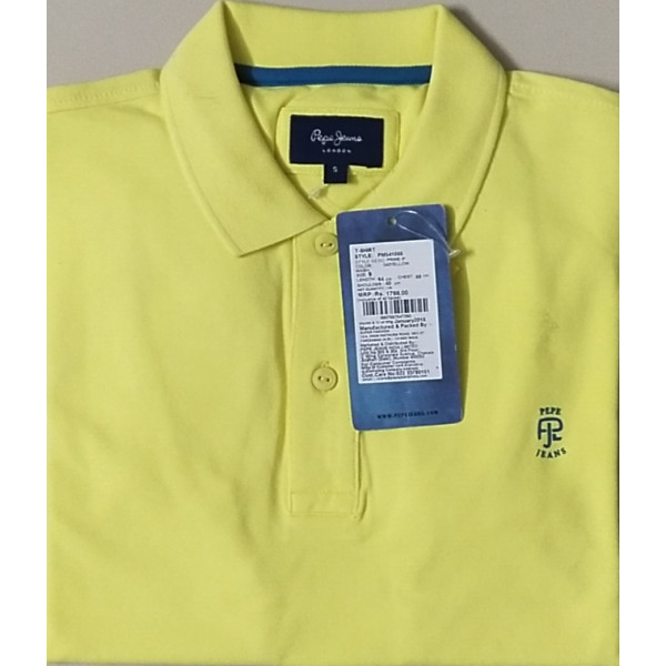 Polo Collar Printed Short Sleeves Branded T-shirt for Men (YELLOW) | PEPE JEANS [Leading Brand]