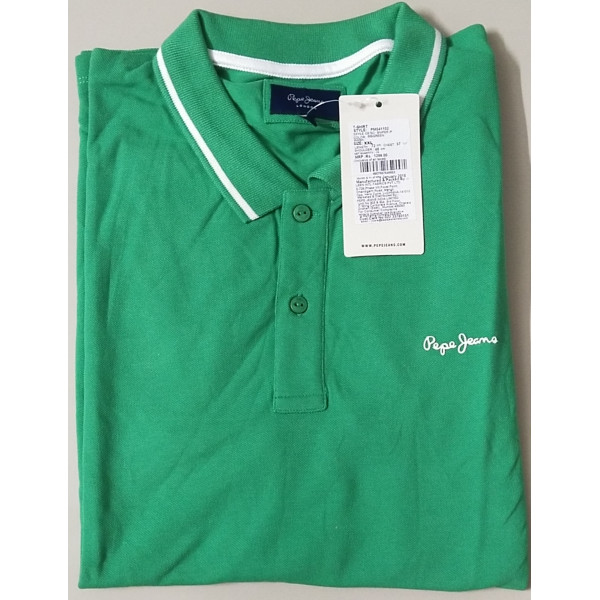 Polo Collar Short Sleeves Branded T-shirt for Men (GREEN) | PEPE JEANS