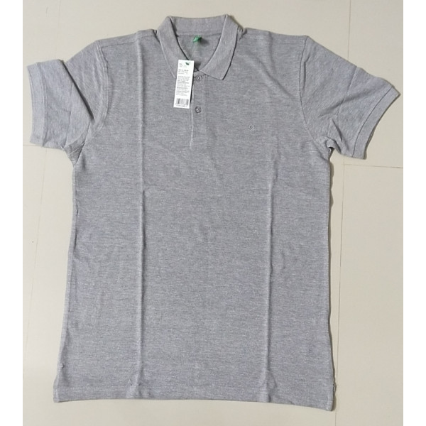 Polo Collar Short Sleeves Branded T-shirt for Men (GREY) | UNITED COLOURS OF BENETTON