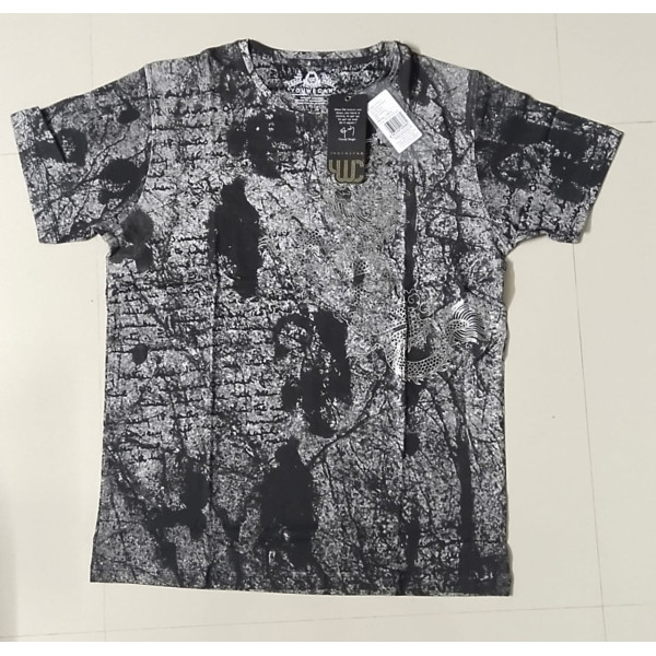 Polo Collar Printed Short Sleeves Branded T-shirt for Men (BLACK & WHITE) | YOUWECAN