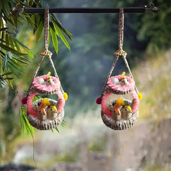 GR-Rustic Charm: Set of 2 Artificial Hanging Jute ...